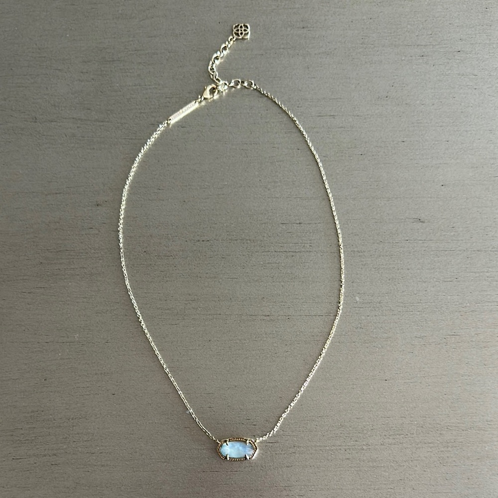 Turquoise & Gold Kendra Scott Necklace with Opal Pendant